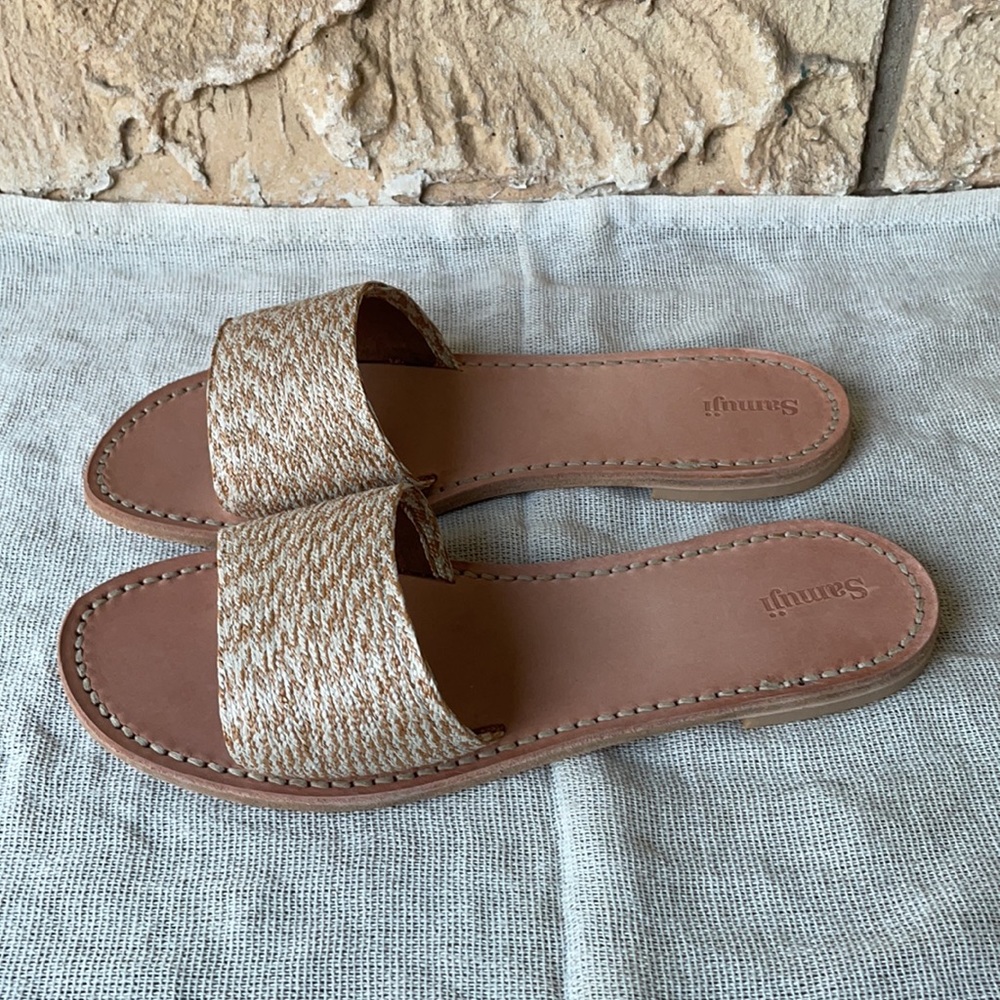 Samuji Leather Slide Sandles Size 40 NWOT New - Picture 7 of 12